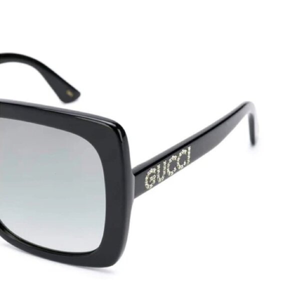 Gucci sunglasses rhinestone bling crystal black silver oversized frame rare - Picture 5 of 5